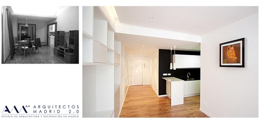 Cocina, Loft style contemporaneo color marron, blanco, negro  diseñado por Arquitectos Madrid 2.0 | Arquitecto 