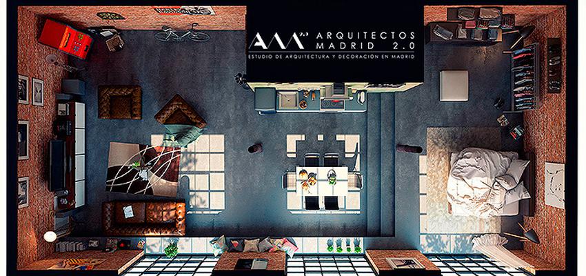 Loft style vintage color marron, marron, blanco, gris  diseñado por Arquitectos Madrid 2.0 | Arquitecto 