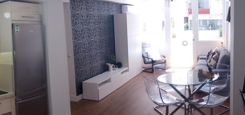 Salon Estilo moderno Color azul  diseñado por Málaga Gestión de Proyectos y Obras de Construcción | Arquitecto Técnico | Copyright Imagen Propia