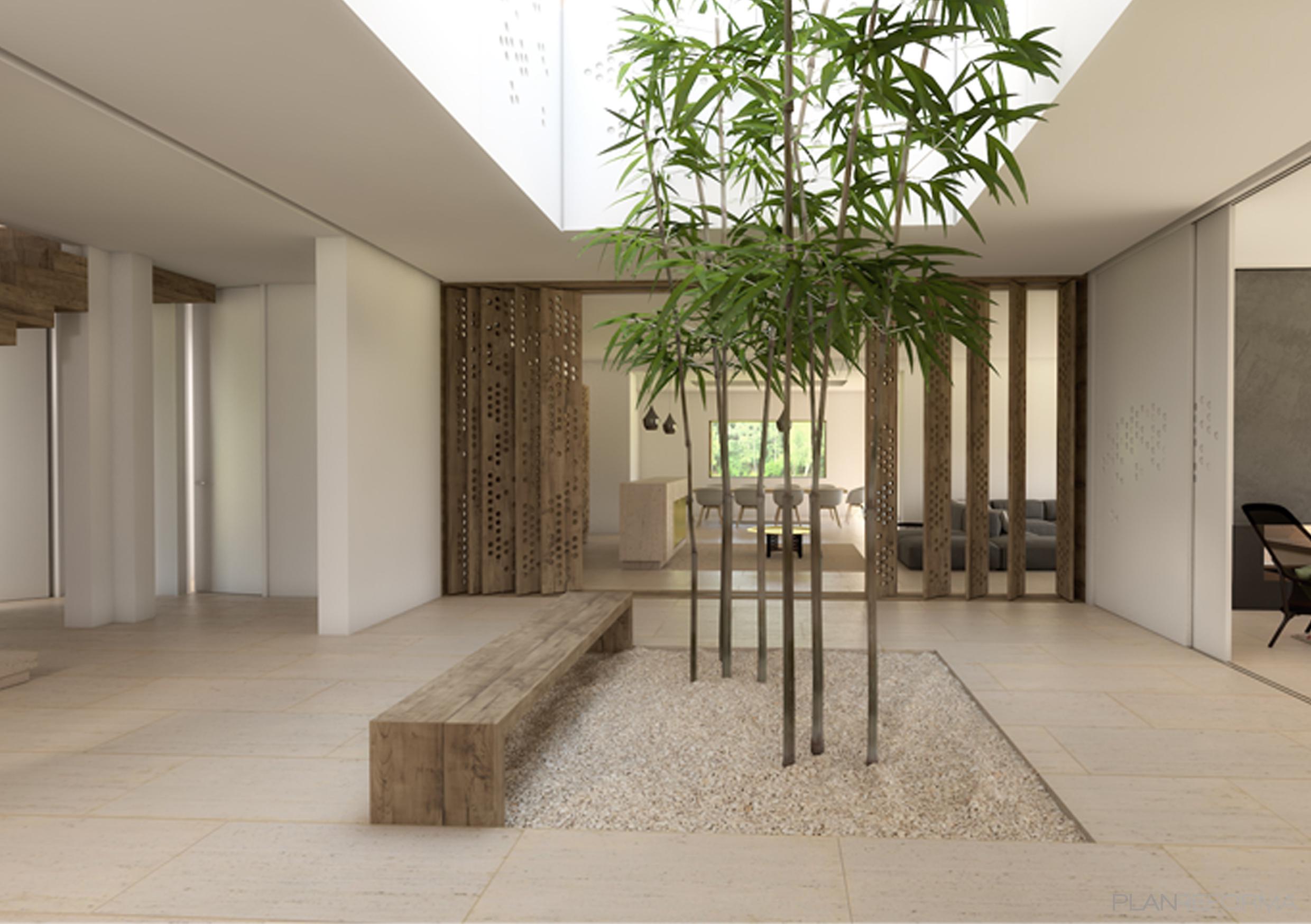 Escalera Estilo contemporaneo Color beige, marron, blanco, gris  diseñado por BiosArquitectura | Arquitecto | Copyright sí. soy propietario