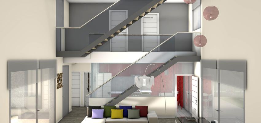 Comedor, Salon, Escalera style moderno color beige, blanco, negro  diseñado por Rodrigo Perez, Arquitecto. | Arquitecto 