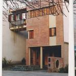 Exterior style vintage color marron, marron, blanco, negro