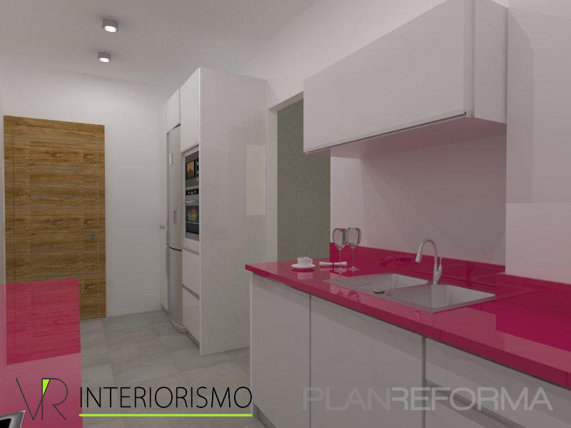 Cocina style moderno color rosa, blanco  diseñado por Interiorismo Las Palmas | Decorador 