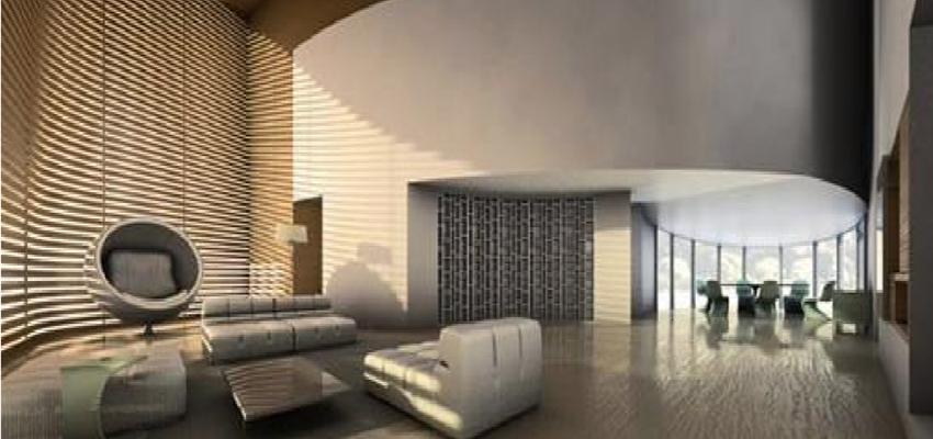 Salon Estilo contemporaneo Color beige  diseñado por OMNIA ENGINEERING & PROJECTS | Gremio | Copyright propiedad de omnia group