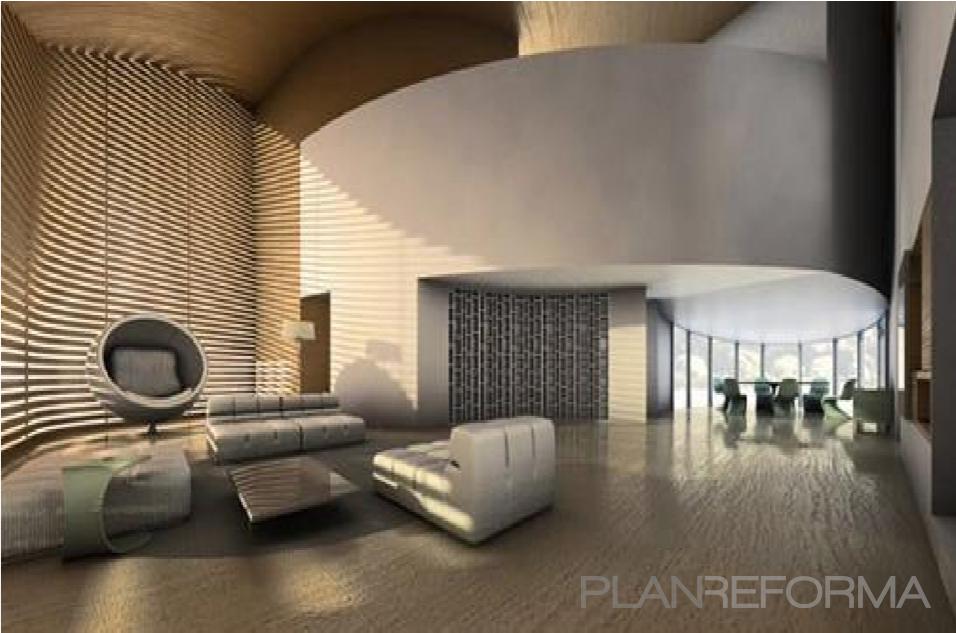 Salon Estilo contemporaneo Color beige  diseñado por OMNIA ENGINEERING & PROJECTS | Gremio | Copyright propiedad de omnia group