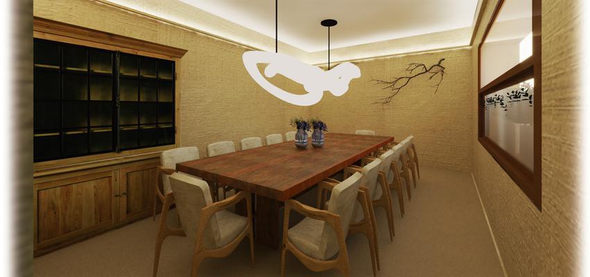 Comedor Estilo rustico Color ocre, verde, crema  diseñado por KVG Studio | Interiorista 