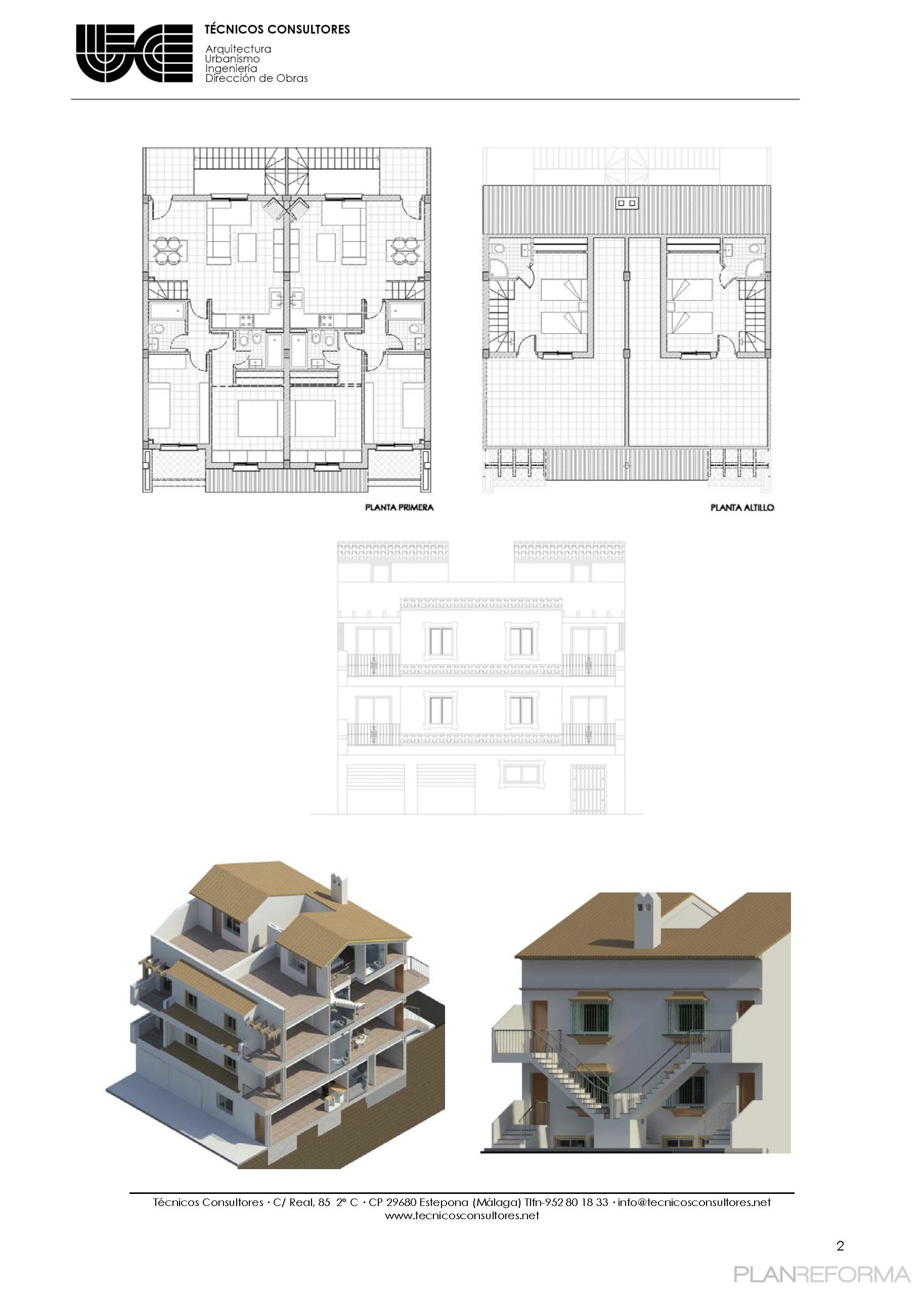 Exterior style mediterraneo color marron, blanco, gris, negro  diseñado por Técnicos Consultores. Estudio de Arquitectura | Arquitecto 