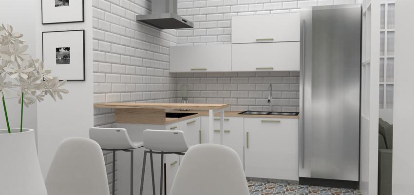 Cocina Estilo moderno Color beige, blanco, gris  diseñado por SENIA STAND S.L. | Gremio | Copyright SENIA STAND S.L.
