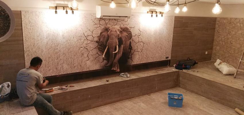 Comedor Estilo moderno Color marron, beige, marron  diseñado por Refomas Barcelona Rubio | Gremio | Copyright Reformas Barcelona Rubio