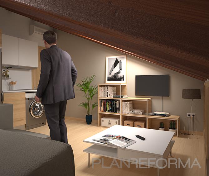 Estudio style contemporaneo color beige  diseñado por Eficiencia Energética y Consultoría SL | Arquitecto | Copyright EFICIENCIA ENERGÉTICA Y CONSULTORIA SL