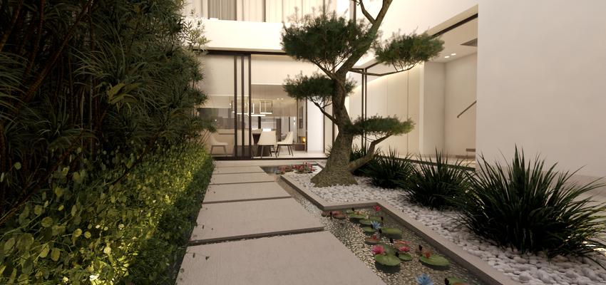 Jardin Estilo contemporaneo Color verde, beige, beige  diseñado por Idearte Marta Montoya | Interiorista | Copyright Imagen de www.ideartemartamontoya.com