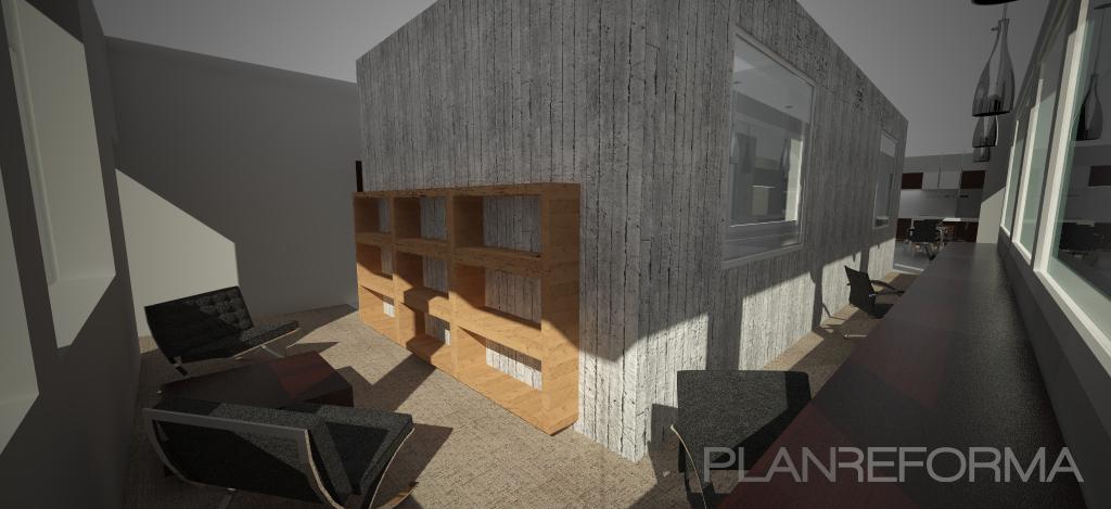Estudio style moderno color marron, marron, beige, blanco, gris  diseñado por Michel Correa Dos Ramos | Arquitecto | Copyright Imagen 3d realizada por Michel Correa Dos Ramos