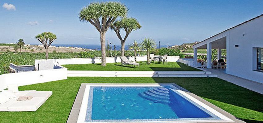 Piscina, Exterior, Jardin style contemporaneo color verde, azul, blanco, gris  diseñado por OPTA ARQUITECTOS | Arquitecto | Copyright opta arquitectos