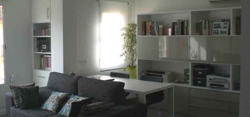 Estudio, Salon style contemporaneo color blanco, gris  diseñado por Cobalto arquitectos | Arquitecto 