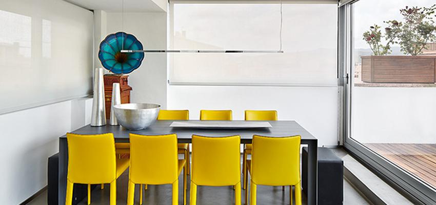 Comedor Estilo contemporaneo Color gris, negro, dorado  diseñado por Jordi Sagalés | Arquitecto 