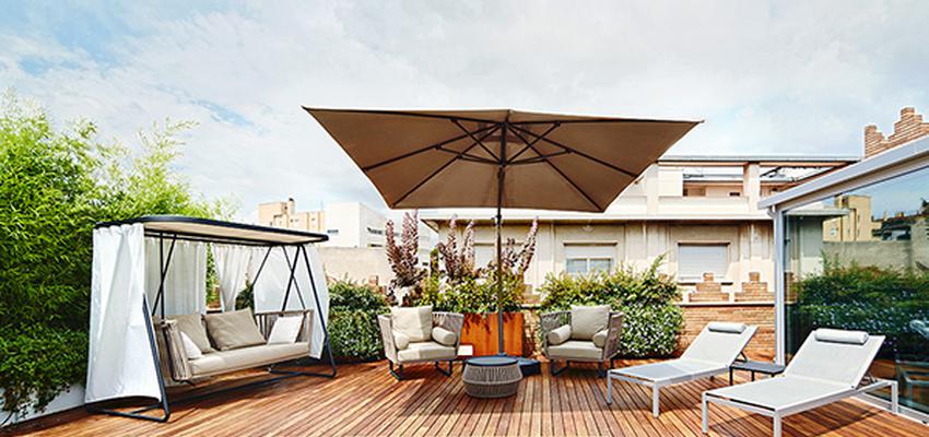 Terraza Estilo contemporaneo Color verde, marron, gris  diseñado por Jordi Sagalés | Arquitecto 