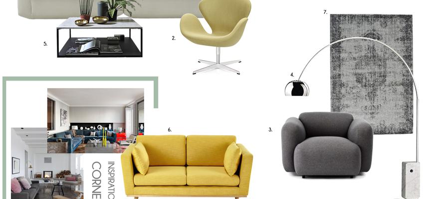 Salon Estilo moderno Color blanco, gris, dorado  diseñado por María Marcos | Arquitecto | Copyright Estudio Lätt