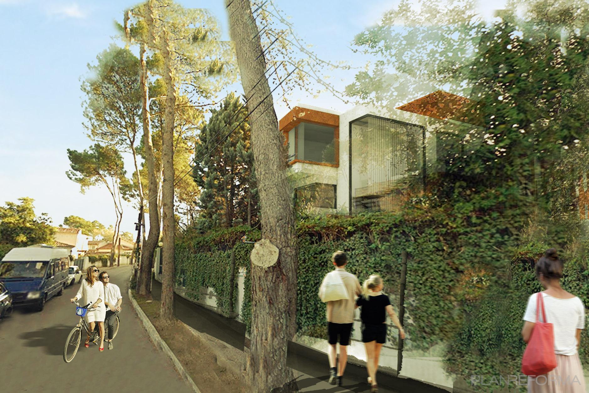 Exterior Estilo moderno Color blanco, negro, bronce  diseñado por María Marcos | Arquitecto | Copyright Estudio Lätt