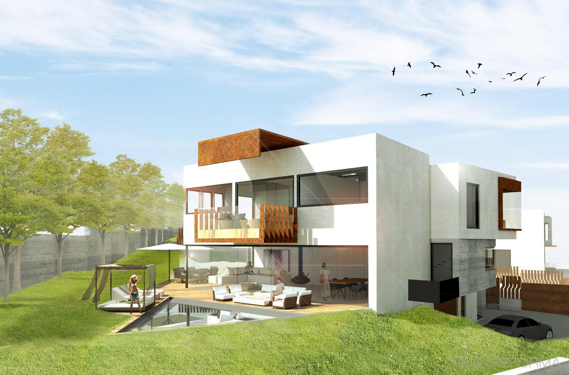 Exterior Estilo moderno Color blanco  diseñado por María Marcos | Arquitecto | Copyright Estudio Lätt