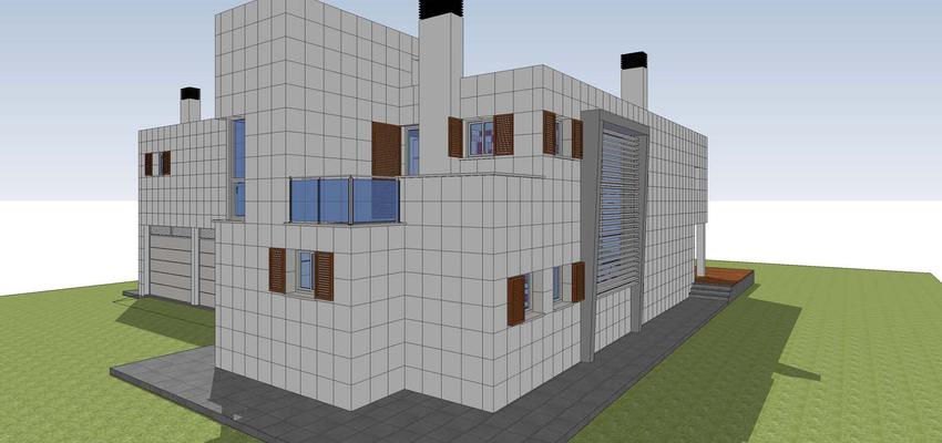 Exterior style moderno color marron, blanco, gris  diseñado por MIGUEL ANGEL MANCILLA MILLON | Arquitecto 