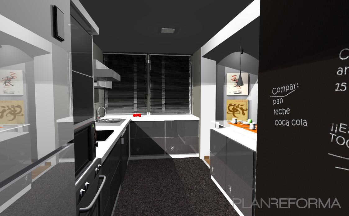 Cocina style moderno color blanco, gris, gris, negro  diseñado por Roberto García | Interiorista 
