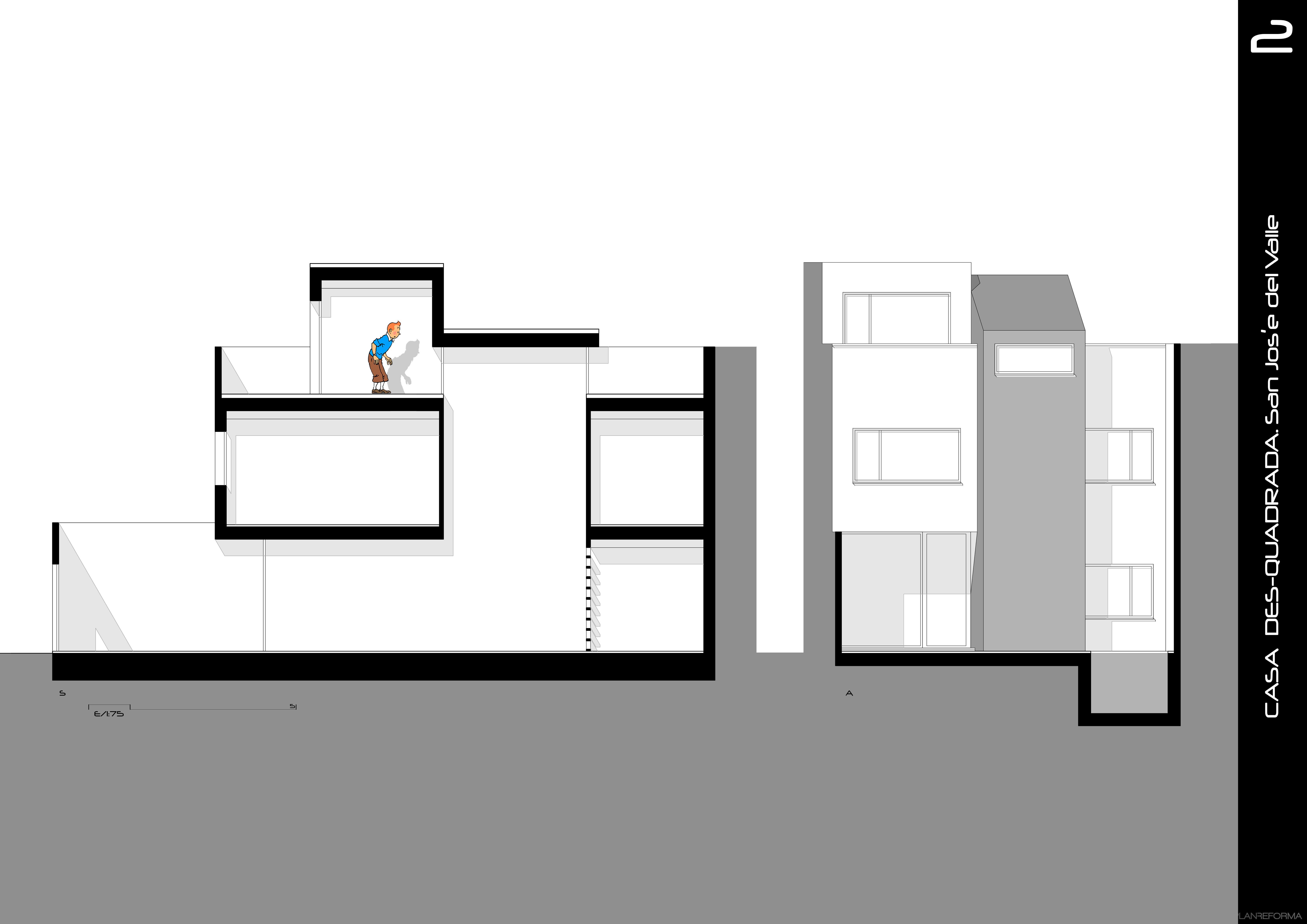 Escalera style contemporaneo color verde, blanco, negro  diseñado por Carquero Arquitectura | Arquitecto 