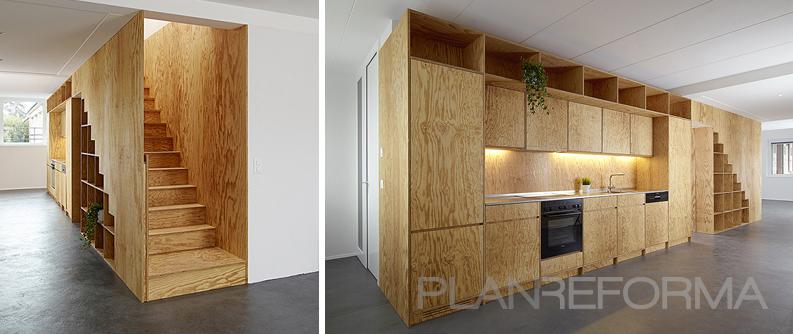 Comedor, Cocina, Salon style contemporaneo color marron, plateado, bronce  diseñado por MAPA arquitectura y paisaje | Arquitecto | Copyright Dezeen Architecture Magazine