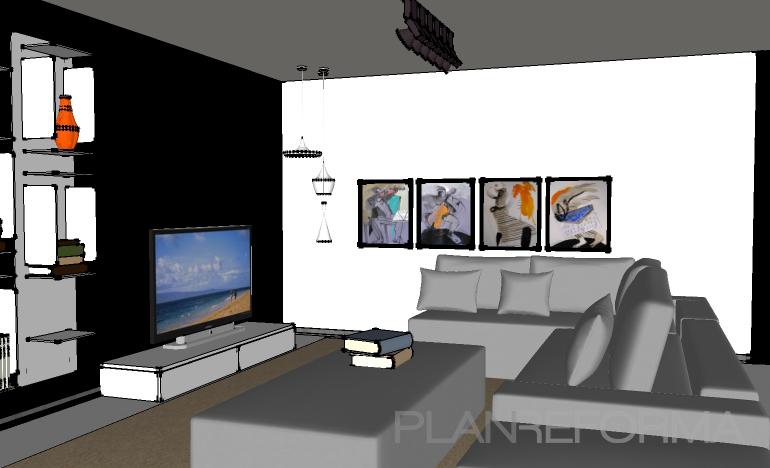 Sotano Estilo contemporaneo Color blanco, gris, negro  diseñado por David y Luis Miguel | Interiorista | Copyright L'AGABE