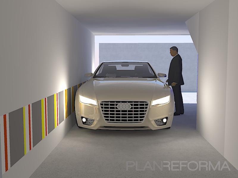 Garaje Estilo contemporaneo Color blanco, plateado  diseñado por David y Luis Miguel | Interiorista | Copyright L'AGABE