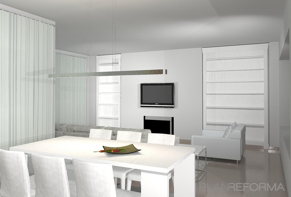 Comedor Estilo contemporaneo Color blanco, gris, gris  diseñado por David y Luis Miguel | Interiorista | Copyright L'AGABE