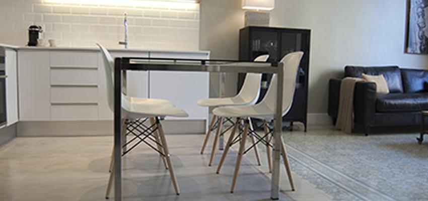 Comedor, Cocina, Salon Estilo vintage Color ocre, verde, blanco  diseñado por Trazo interiorismo | Interiorista 