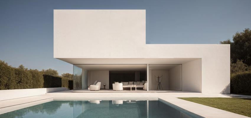 Terraza, Piscina, Porche Estilo moderno Color blanco, gris, negro  diseñado por Arquitectos DMDV | Reformista, constructor | Copyright DMDVA
