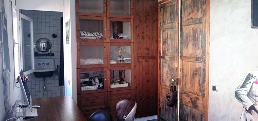 Baño, Dormitorio Estilo eclectico Color ocre, azul cielo, marron  diseñado por l'estudi .espai de creació | Interiorista | Copyright Soy propietario de esta imagen.