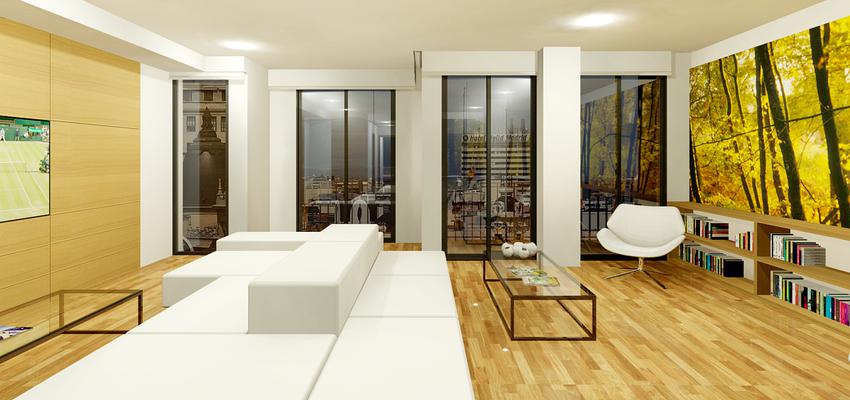 Comedor, Salon Estilo moderno Color blanco, dorado, bronce  diseñado por Sergio Díaz Serrano • Serrano Arquitectura Técnica • Serrano Interiorismo | Arquitecto Técnico | Copyright Imagen propiedad de Serrano Interiorismo