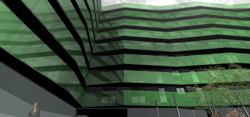 Exterior style moderno color verde, gris  diseñado por Germán Velázquez Arizmendi | Arquitecto 