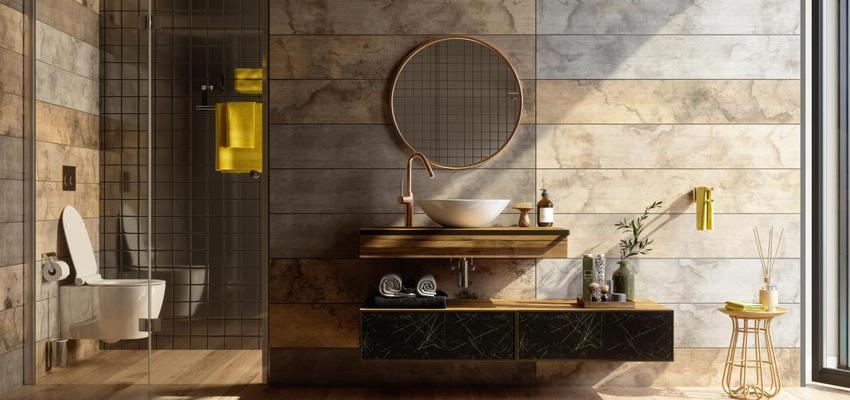 Baño Estilo vanguardista Color beige  diseñado por TEXAPRO | Reformista, constructor | Copyright IMAGEN PROPIA.