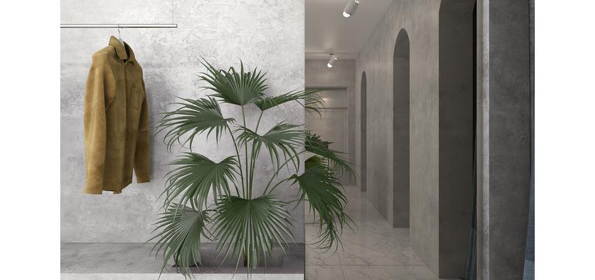 Tienda Estilo contemporaneo Color verde, azul cielo, marron  diseñado por Flavia Andolfi | Interiorista | Copyright soy el proprietario