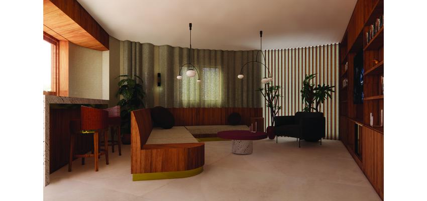 Comedor Estilo moderno Color marron, rosa, plateado  diseñado por Flavia Andolfi | Interiorista | Copyright Soy el proprietario