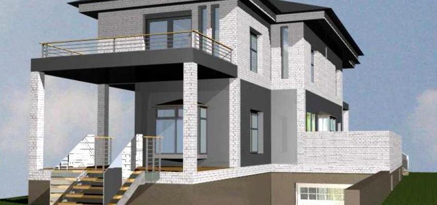 Balcon, Escalera, Exterior style moderno color marron, gris, gris  diseñado por ATIE, Arquitectura e Ingeniería de la Edificación | Arquitecto Técnico 