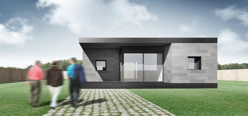 Porche, Exterior, Jardin style moderno color gris, gris  diseñado por 08023 Architects | Arquitecto 