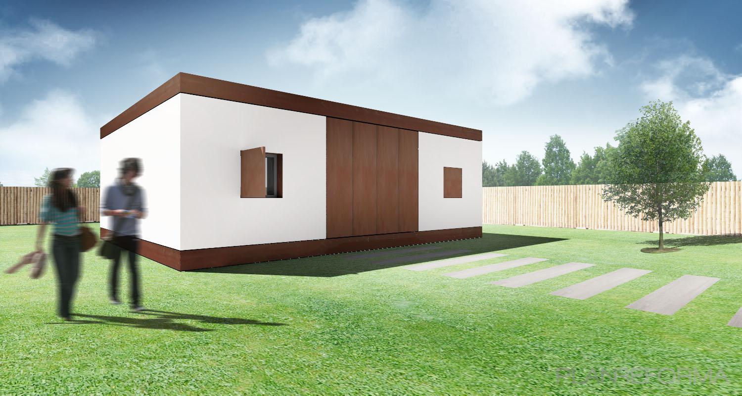 Exterior, Jardin style moderno color marron, blanco  diseñado por 08023 Architects | Arquitecto 