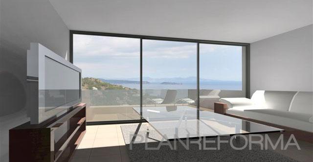 Comedor, Terraza, Salon style contemporaneo color marron, blanco, gris  diseñado por 08023 Architects | Arquitecto 