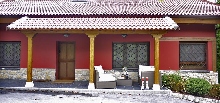 Porche style rustico color rojo, marron, gris  diseñado por Dos en la Maceta. | Arquitecto 