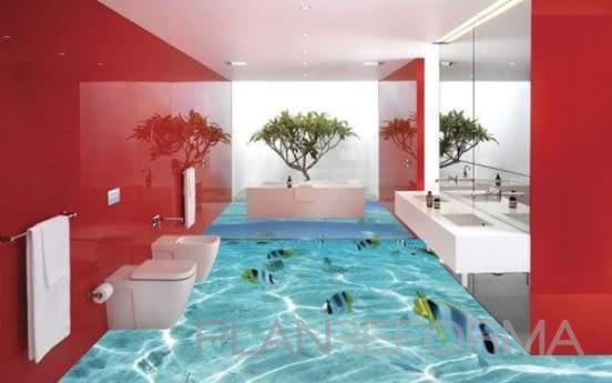Baño Estilo contemporaneo Color rojo, turquesa, azul cielo, blanco  diseñado por Construcciones y Reformas Espiral 2015 SL | Gremio 