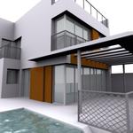 Exterior style moderno color marron, gris