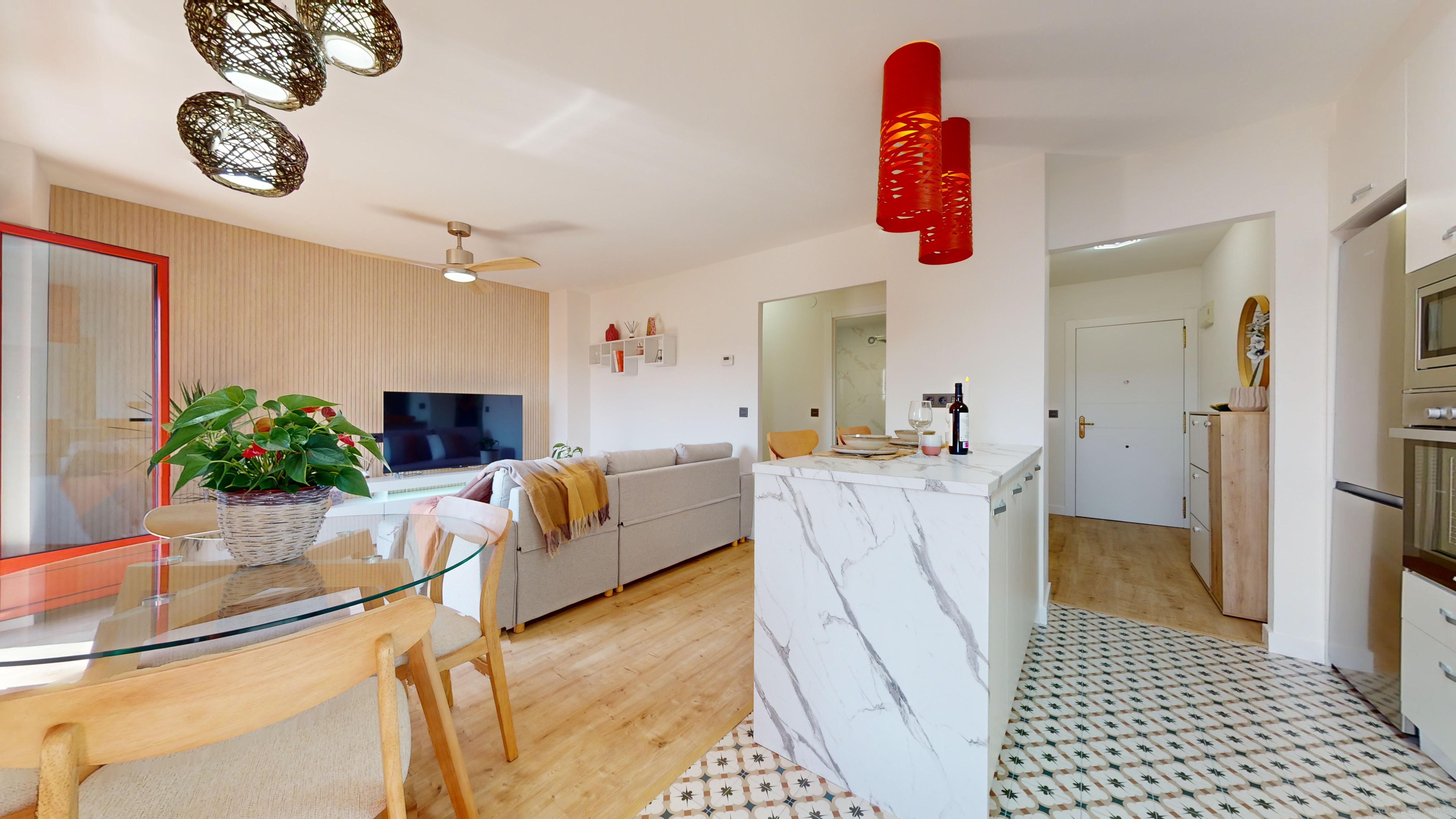 Comedor, Cocina, Salon Estilo moderno Color rojo, beige, marron  diseñado por AGR GROUP | Reformista, constructor 