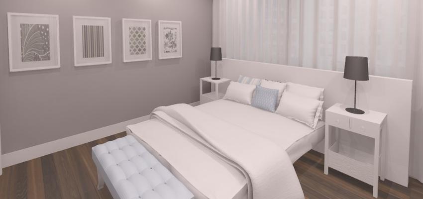 Dormitorio Estilo contemporaneo Color azul cielo, marron, blanco, gris  diseñado por FRANCESCA | Interiorista 