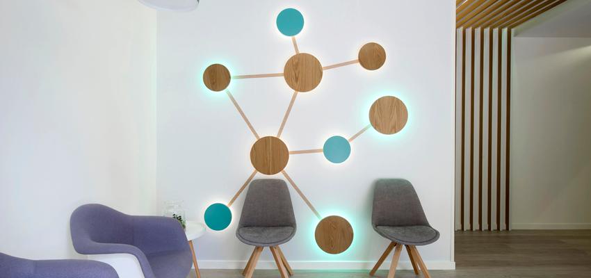 Gimnasio, Salón de belleza, SPA Estilo moderno Color turquesa, marron, plateado  diseñado por AIMA Estudio - Ana L. Padilla | Arquitecto | Copyright Aima Estudio