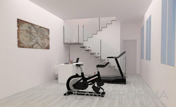 Gimnasio Estilo moderno Color azul cielo, negro, plateado  diseñado por AIMA Estudio - Ana L. Padilla | Arquitecto 