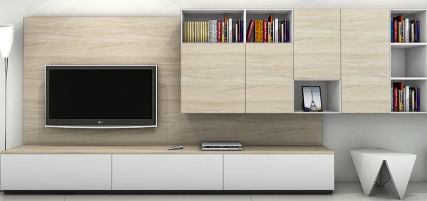 Estudio, Sala de la TV, Salon Estilo moderno Color marron, blanco  diseñado por Laura Muñoz Sánchez | Interiorista 